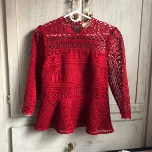 Anthropologie intricate peplum top